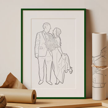Custom Couples Line Drawing Personalised Illustration, 7 of 10