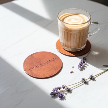 Roman Numeral 3rd Anniversary Couple Coasters, 7 of 7