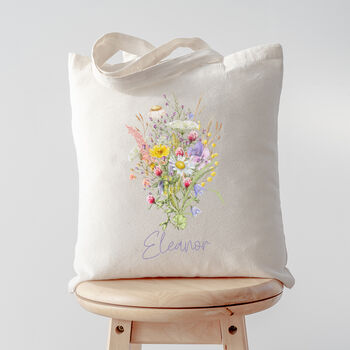 Wild Flowers Bouquet Tote Shopping Bag, 3 of 4