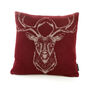 Stag Mulberry Faux Cashmere Cushion, thumbnail 1 of 3