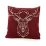 Stag Mulberry Faux Cashmere Cushion, thumbnail 2 of 3