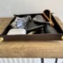 Personalised Dark Brown Square Leather Accessories Tray, thumbnail 7 of 12
