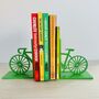 Blue Cyclist Bike Art Bookends, thumbnail 3 of 8