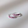 Pink Purple Adjustable Pure Silver Foot Toe Ring, thumbnail 1 of 6