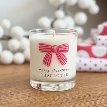 Christmas Bow Personalised Candle Gift, 2 of 3