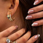 Gold White Topaz Gemstone Seren Hoops, thumbnail 3 of 4