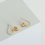Gold Plated Ellipse Drop Earrings, thumbnail 4 of 9