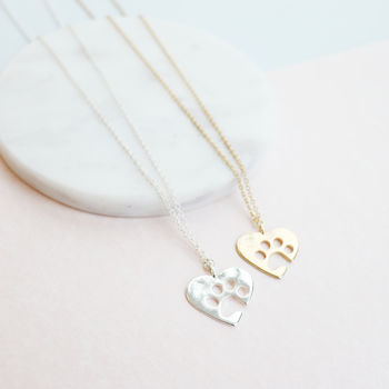 Personalised Paw Print Heart Necklace, 10 of 11