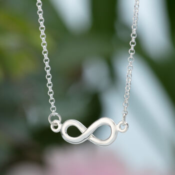 Sterling Silver Infinity Symbol Charm Necklace, 3 of 5