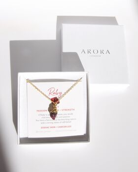 July Birthstone Ruby Crystal Necklace, 4 of 5