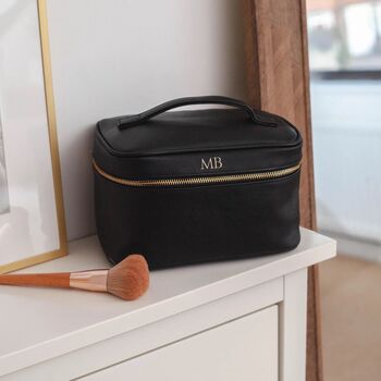 Personalised Vanity Makeup Case, Initial Cosmetic Bag, 2 of 7