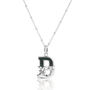 Solid Silver D Initial Necklace With Green Marble, thumbnail 2 of 6