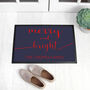 Personalised Merry And Bright Christmas Indoor Doormat, thumbnail 2 of 4