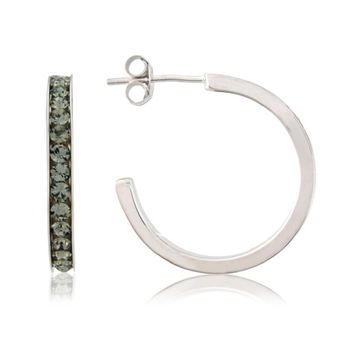 Crystal And Sterling Silver Hoop Earrings, 5 of 9