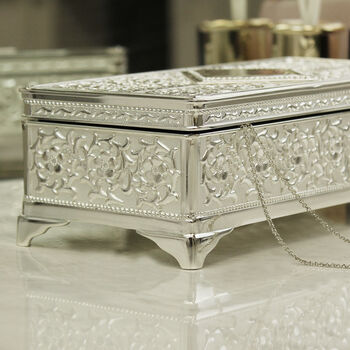 Personalised Engraved Antique Style Jewellery Box, 3 of 6