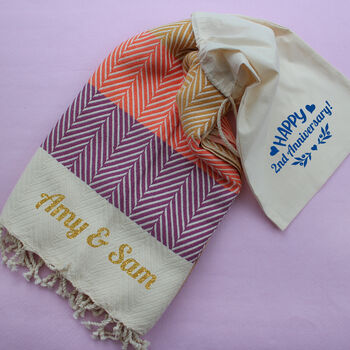 Soft Cotton Throw, Personalised Anniversary Gift, 2 of 12