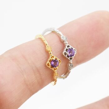 Vintage Inspired Natural Amethyst And Opal Ring, 2 of 11