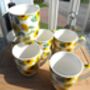 Set Of Six China Aspen Mugs In Sunflower Design, thumbnail 7 of 8