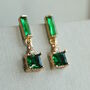 Art Deco Emerald Cube Earrings, thumbnail 4 of 7