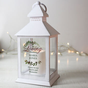 Personalised In Loving Memory White Lantern, 3 of 4