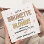 Galentines Day Card For Best Friend Brunette And Blonde, thumbnail 1 of 7