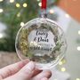 New Home Personalised Wreath Glass Bauble Decoration, thumbnail 2 of 4