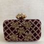 Maroon Velvet Handcrafted Rectangular Clutch Bag, thumbnail 8 of 10