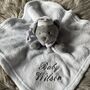 Embroidered Blue And Grey Baby Bear Comforter, thumbnail 1 of 6