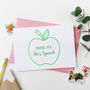 Green Apple For The Teacher Thank You Card, thumbnail 6 of 11
