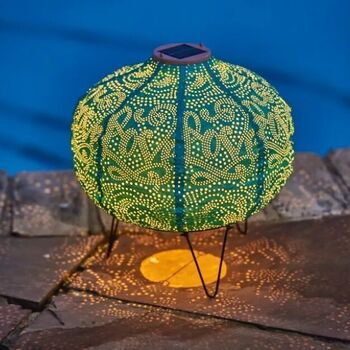 Teal Pumpkin Moroccan Solar Lantern, 4 of 4