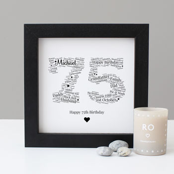 Personalised 75th Birthday Gift Print By Hope and Love