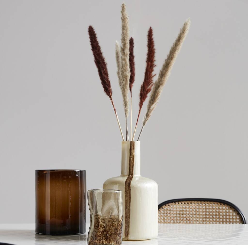 Pearl/Brown Deco Bottle Vase By Bell & Blue