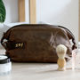 Personalised Men’s Waxed Canvas Leather Wash Bag, thumbnail 8 of 12
