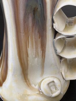 Handmade Ceramic Vase Artisan Glaze And Sculptural Detail, 4 of 5