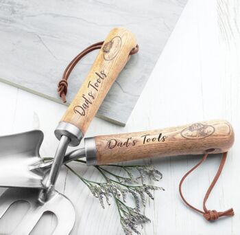 Personalised Luxe Silver Trowel And Fork Set, 2 of 3
