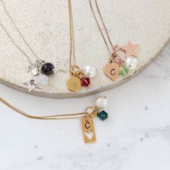 Personalised Birthstone Crystal And Charm Necklace, 8 of 12