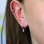 Sterling Silver Star Charm Hoop Earrings, thumbnail 2 of 7