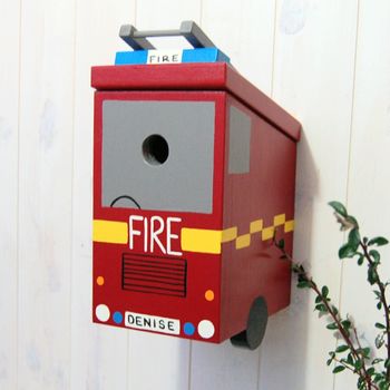 Personalised Fire Engine Bird Box, 5 of 10
