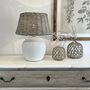Ribbed Chalk White Aged Ceramic Table Lamp Bertie, thumbnail 5 of 5