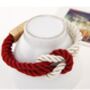 Unisex Red And White Silk Rope Love Knot Bracelet, thumbnail 2 of 5