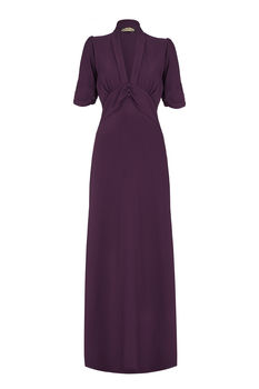 Maxi Dress In Currant Crepe, 2 of 3