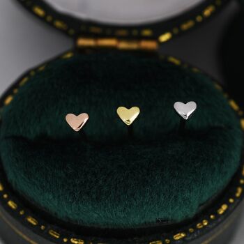 Extra Tiny 3mm Heart Stud Earrings, 8 of 12