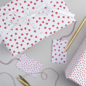 Red Heart Valentines Wrapping Paper, 2 of 6