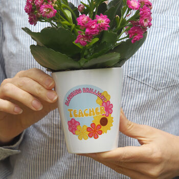 Personalised 'Crochet Flowers' Teacher Plant Pot, 2 of 6