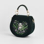 Badger Embroidered Green Top Handle Saddle Bag, thumbnail 6 of 8