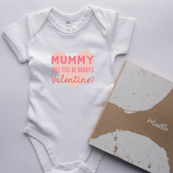 Mummy Will You Be Daddy’s Valentine Baby Grow, 3 of 5