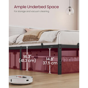 Metal Double Bed Frame With Storage Holder, 4 of 6