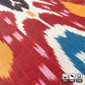 Traditional Multicoloured Ikat Cotton Cushion Cover, 6 of 7
