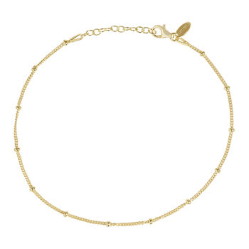 Bead Chain Anklet In 18ct Gold Vermeil Plate, 3 of 4