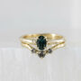 'Mae' Oval Teal Sapphire Solitaire Engagement Ring, thumbnail 7 of 12